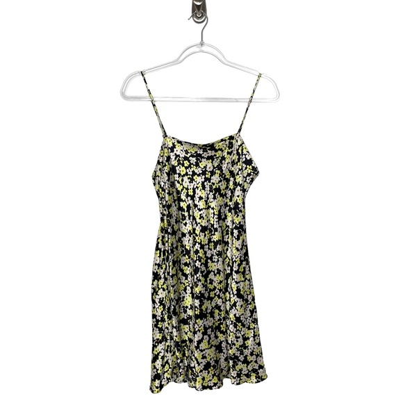 & Other Stories | Satin Mini Dress in Yellow Floral Print US 6 - Picture 3 of 8